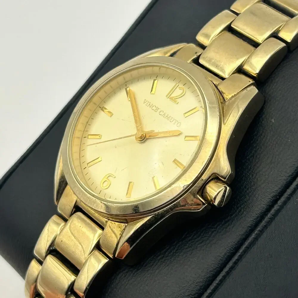 Vince Camuto Gold Tone St. Steel Women’s Analog Watch, Working New Battery